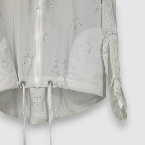 Nanette Lepore White Star Print Mesh Windbreaker Jacket Size Small - Picture 3 of 6